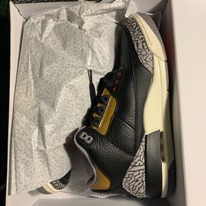 Black and gold cement 3s